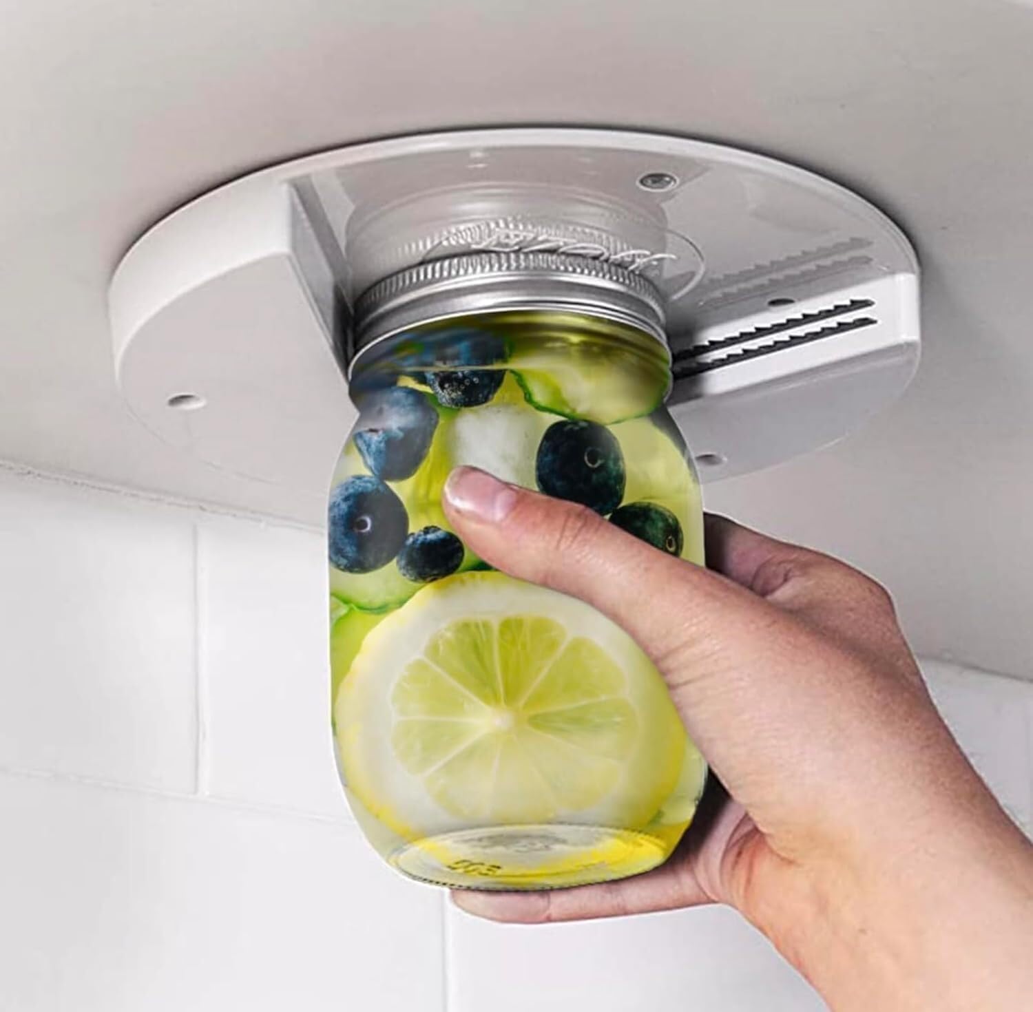 EZ Off Jar Opener Para todos los tamaños de frasco, blanco, 1 unidad.