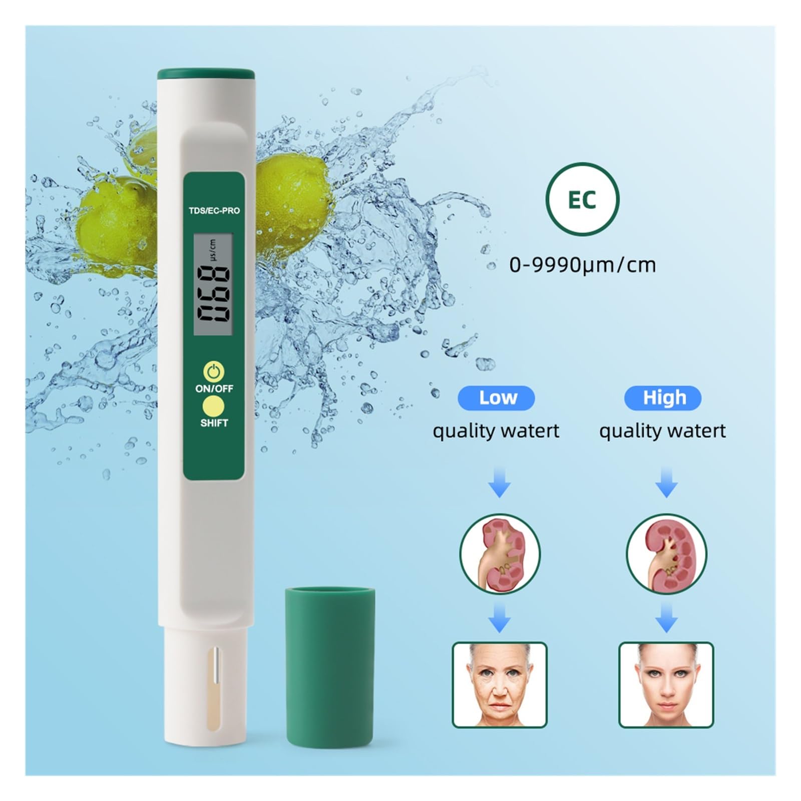 Amazon | 水質測定器 PH測定器 デジタル 3 1 で温度 TDS EC メーター