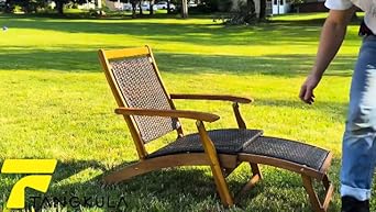 Amazon.com: Tangkula Acacia Wood Folding Chaise Lounge Chair