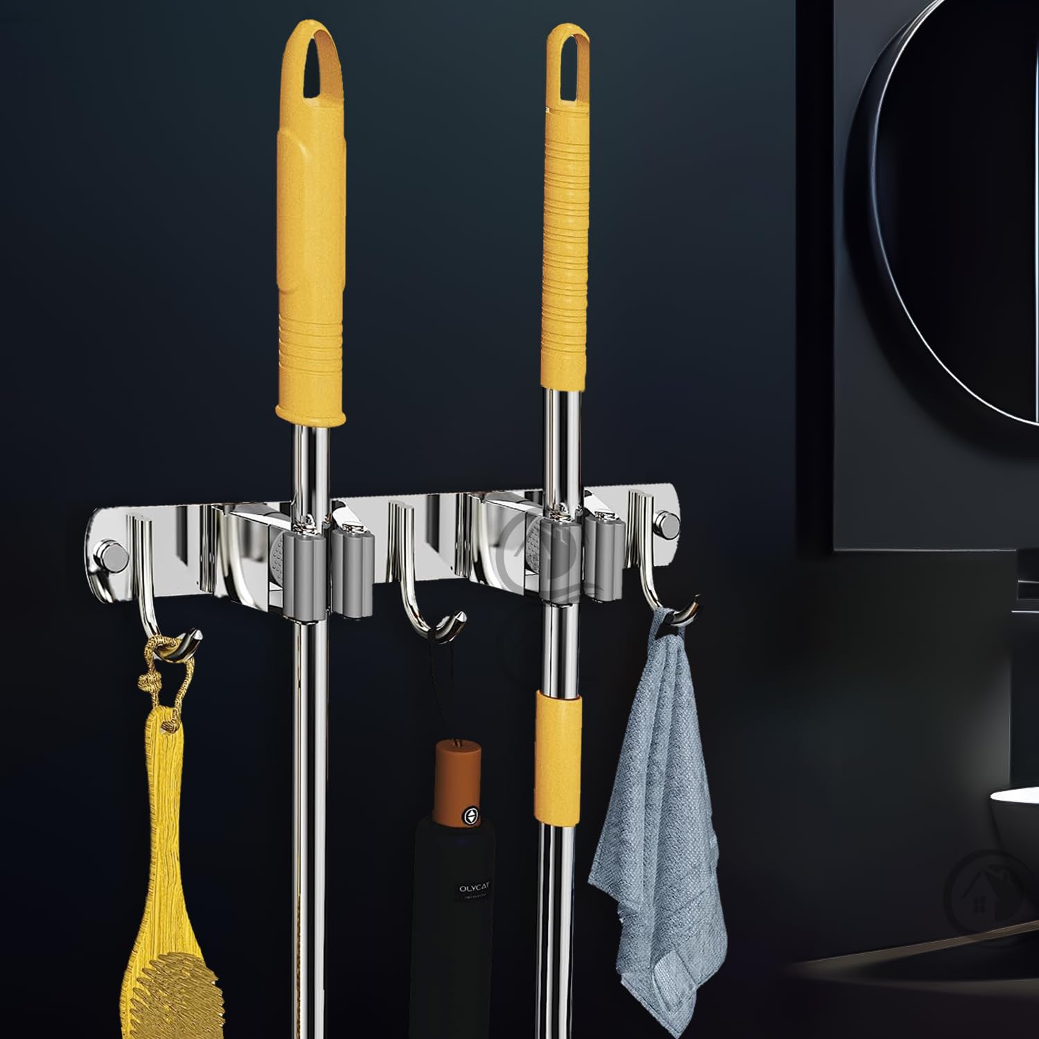 CANWAY® 1 Piece Stainless Steel 2 Racks with 3 Hook Heavy Duty Wall Mounted Broom and Mop Stick Holder, Hanging Tools for Home Kitchen Garden Laundry Garage (B0CV7P2N27) Amazon Price History, Amazon Price Tracker