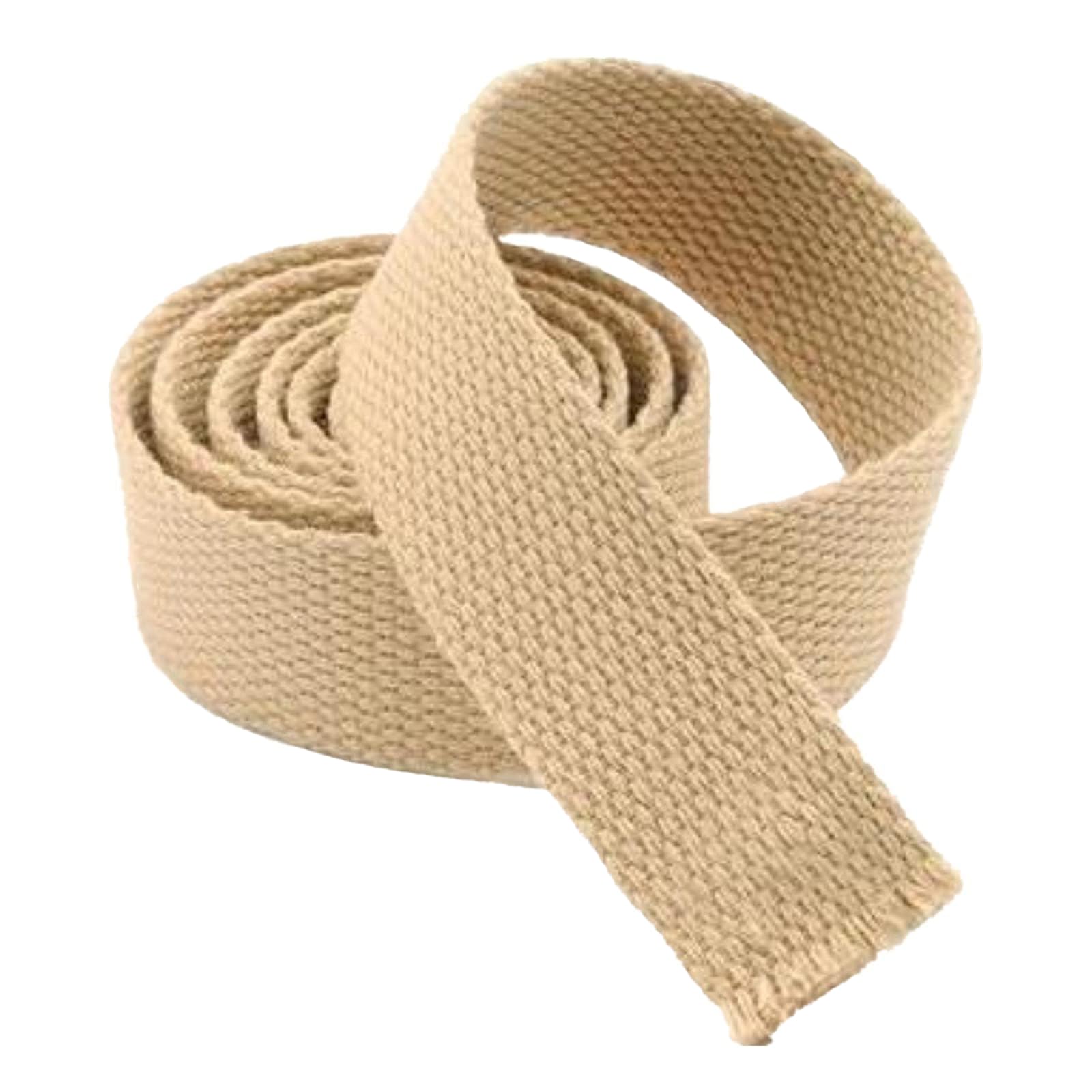 Sangle Toile Coton/Polyester 38 Mm X 9 M – Ruban Solide Beige Pour Sacs, Bagages, Ceintures & Bricolage
