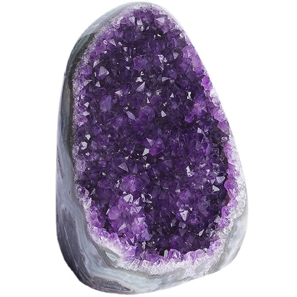 QWZTAEOZA Amethyst Crystal Rock, Real Stone, Cluster Geode, Purple Crystals and Stones Quartz Gifts Spiritual Gift,1500g