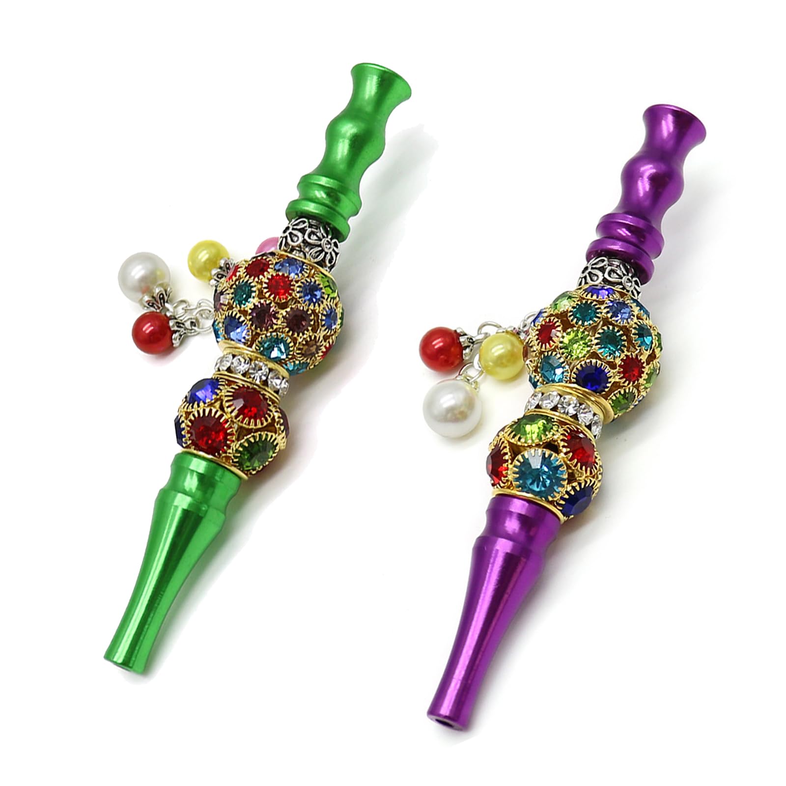 2PCS Metal Hookah Tips Shisha Accessories Alloy Mouthpiece Green Purple