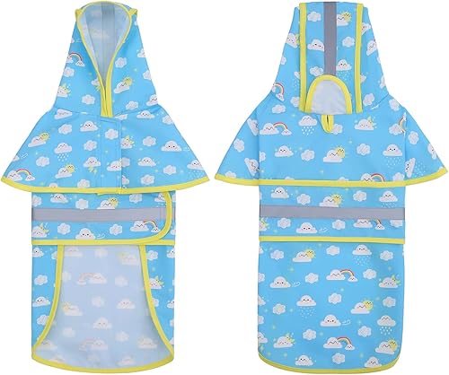 Miniatura 3 de HDE Chubasquero con capucha para perros y cachorros pequeños a extra grandes, Cartoon Storm - XL