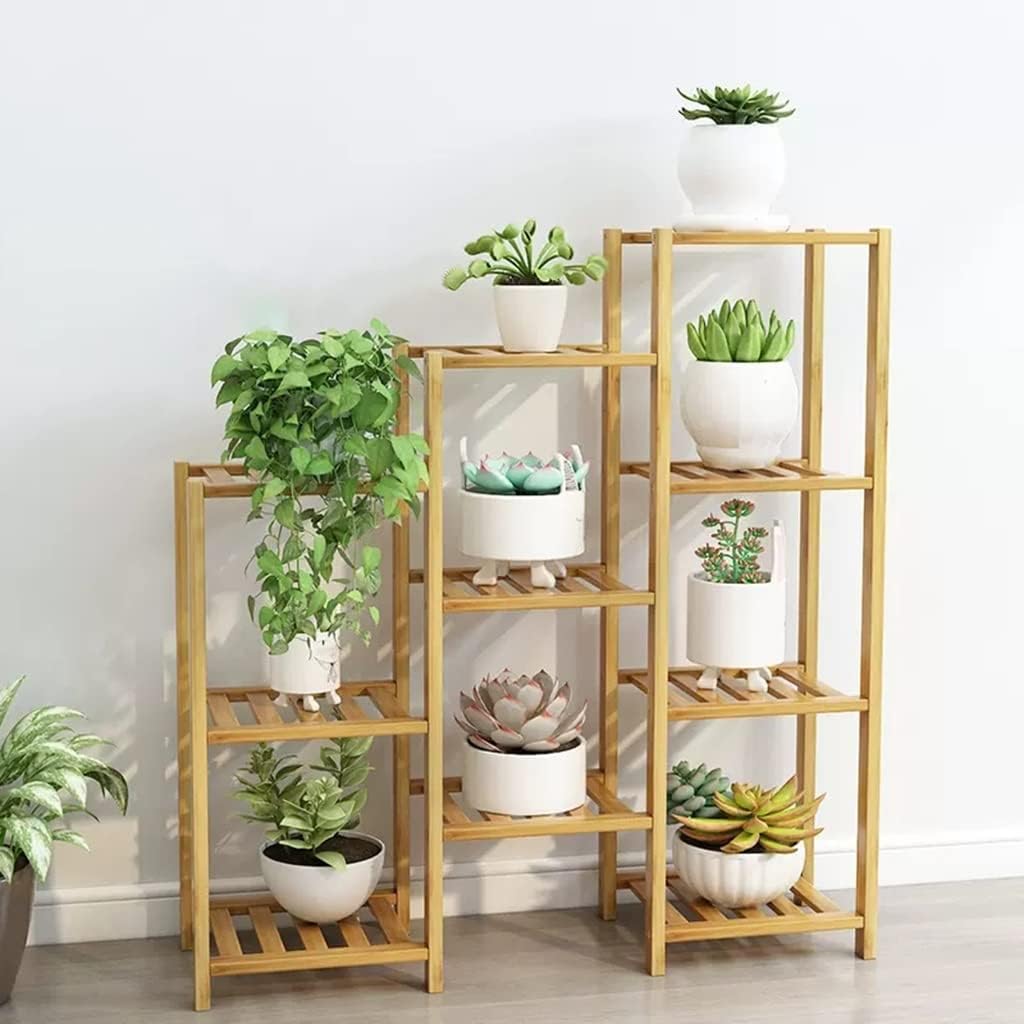 Plant Stand Indoor Outdoor Bamboo Plant Shelf Corner Flower Plant Stands for Indoor Plants Multiple, Plant Shelves Stands Rack for Living Room, Patio, Balcony (Color : D)