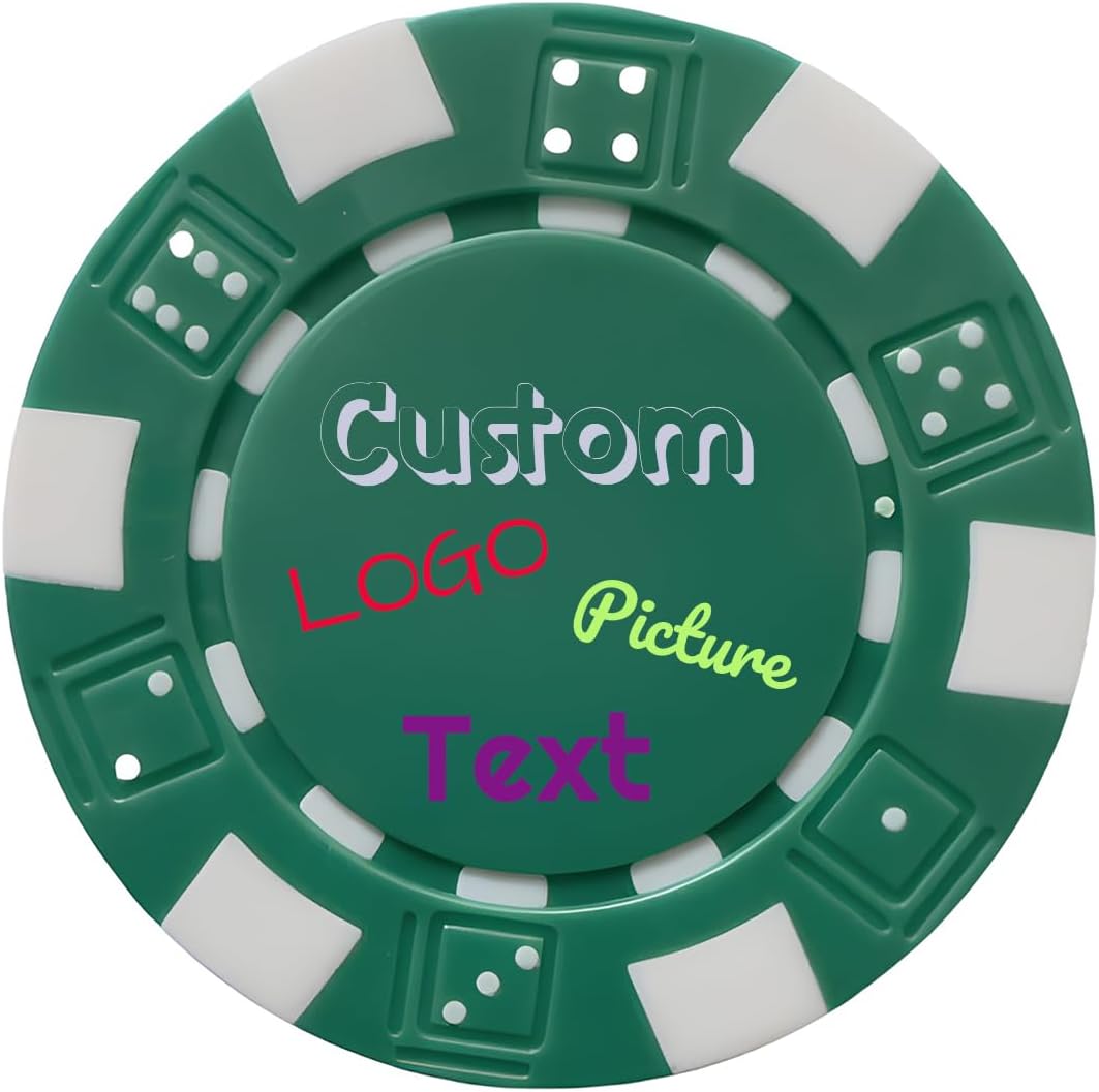 Custom Poker Chips Dice 500 1000 Pack Set Personalized with Logo Numbers Individual Denominations Marked,Slowplay Poker Chips Clay Cheap Bulk,Premium Ceramic/Metal Picture Customizable Casino Chips
