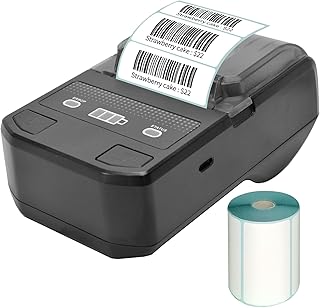Moniss Máquina de etiquetas térmicas portátil 58mm sem fio bt mini impressora de etiquetas impressora de código de barras com bateria recarregável compatível com android ios windows para varejo vestuário jóias etiqueta de preço etiqueta de armazém