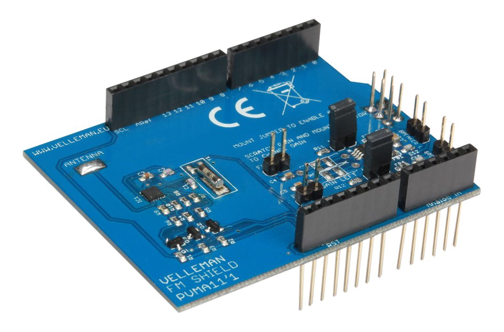 Velleman VMA11 Stereo FM Radio Shield for Arduino, Multi-Colour
