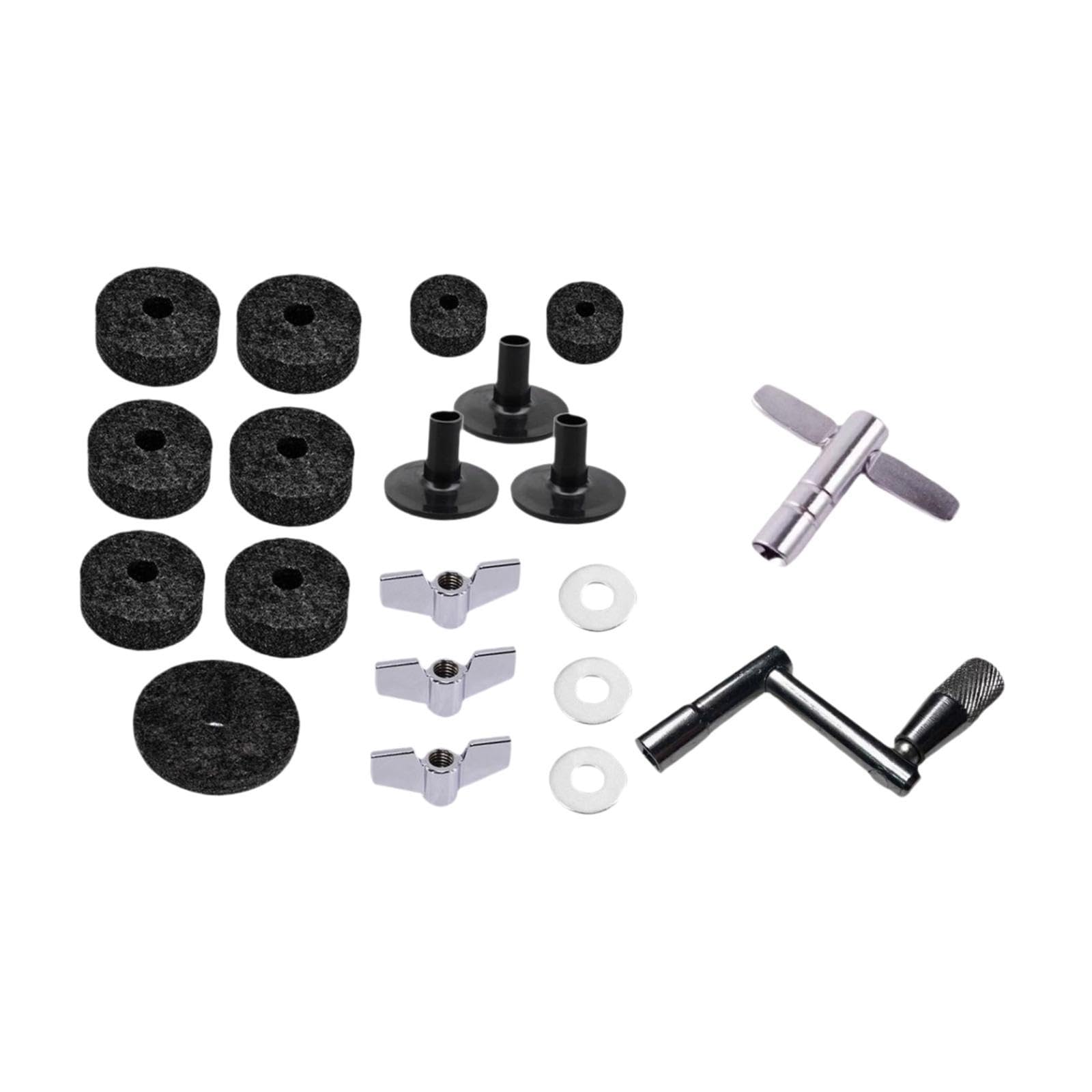 perfeclan 20 -fache Zymbal Filz Waschmaschinen Becken Ersatz Drum Set Drum Ersatzteil, Schwarz