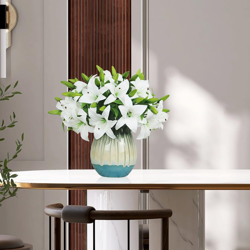 Olrla 20pcs White Artificial Lily Flowers - Image 4