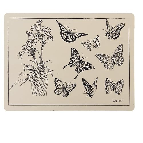 Miniatura 4 de 5 piezas de herramientas de maquillaje permanentes suaves no tóxicas para el aprendizaje de tatuajes, calcomanías de verano (tigre, calavera, flor,