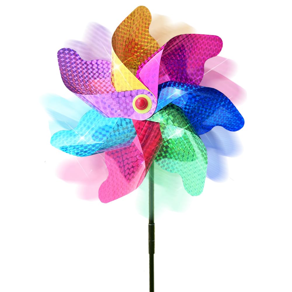 Garden Windmill 6-Pack Tulip Windmills Garden Decor - Colorful Plastic Pinwheels For Yard Decoration (Random Colors) Yard Decorations
