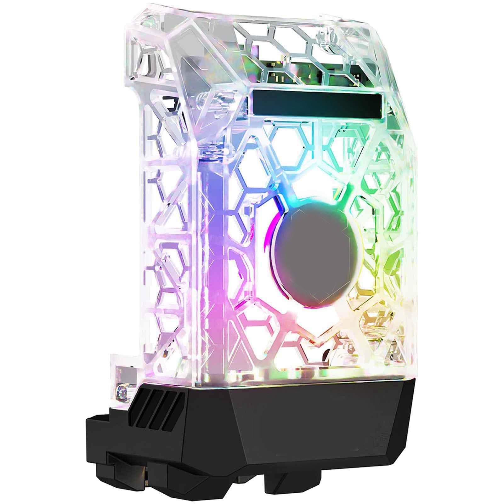 Marhynchus 3D-Druckkopfgehäuse, Transparentes ABS-Frontgehäuse mit RGB-Licht, Kühlventilator, Kanalmagnet-Design für Lab P1P P1S X1E Web Control Drucker-Upgrade