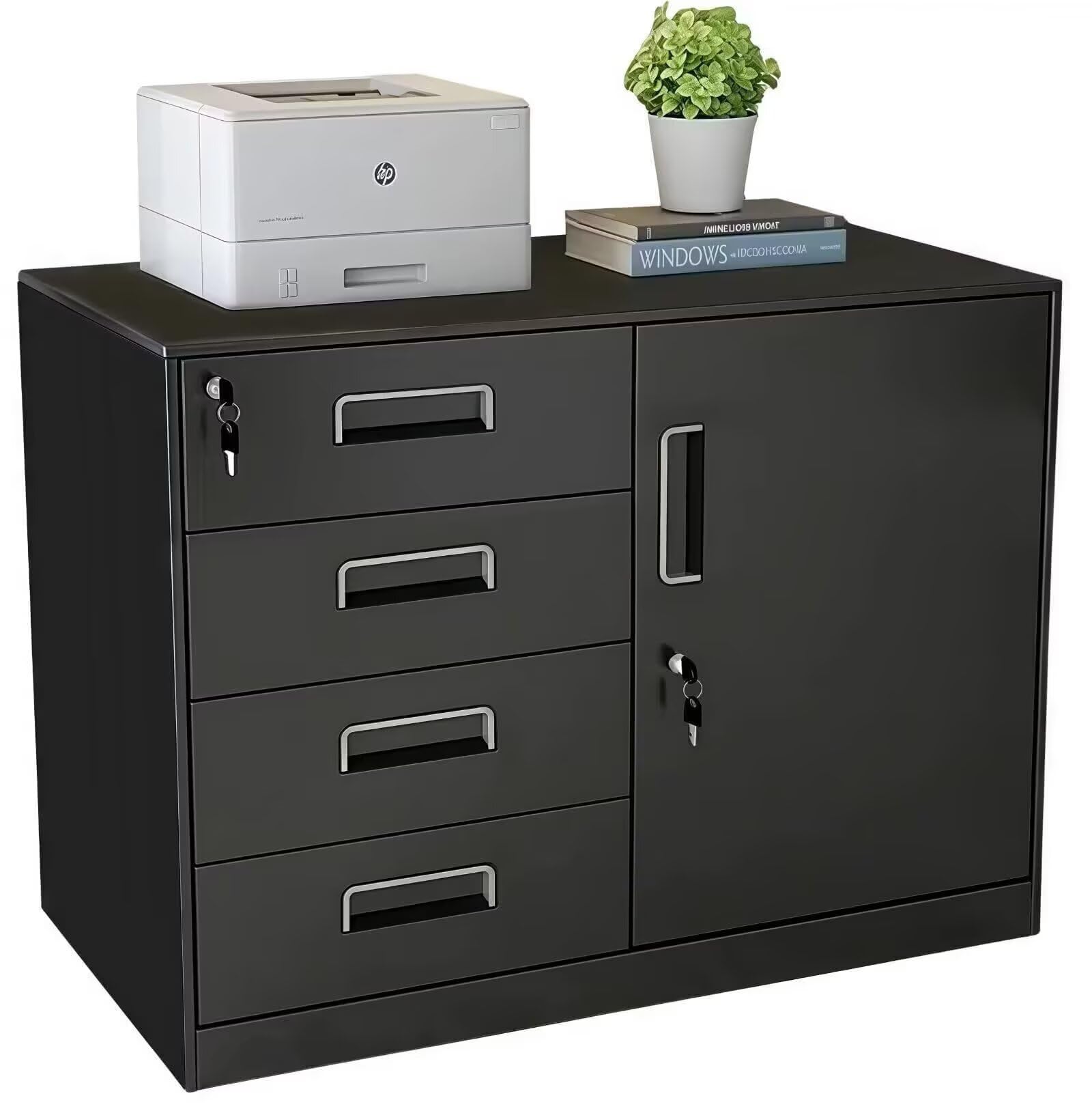 Amazon.co.jp: EastEamily オフィスキャビネット 完成品 ファイル収納