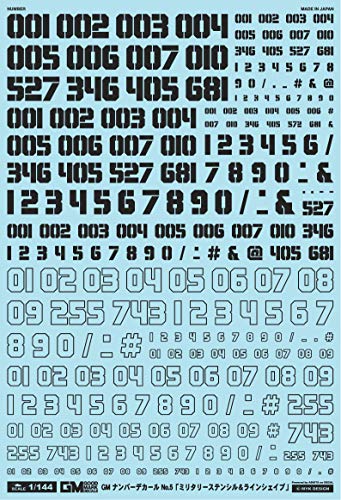 1/144 GM ナンバーデカール No.5 「ミリタリーステンシル&ラインシェイプ」 ダークグレー