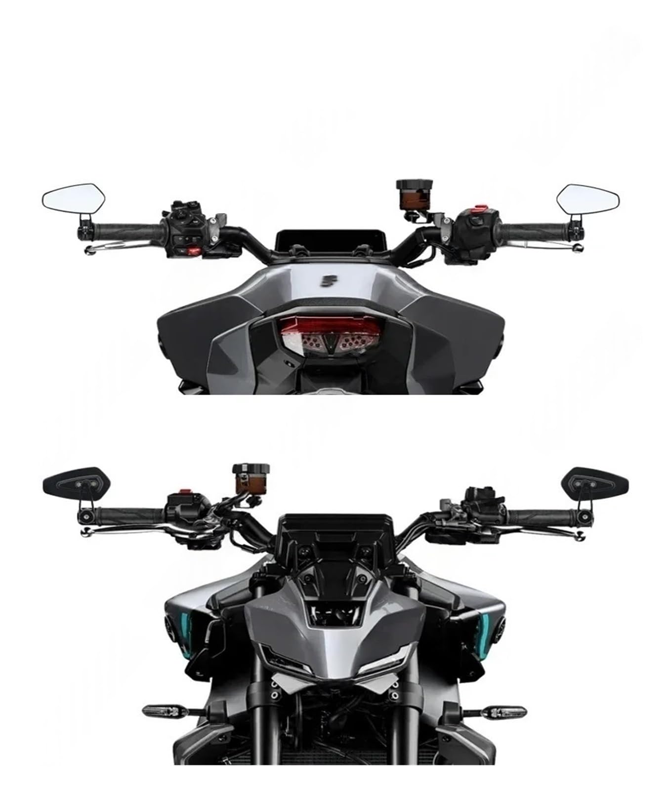 Espejo retrovisor de motocicleta Retrovisores Moto Compatible Con Yamaha MT09 MT07 Manillar Extremo Espejos Izquierda Derecha Rotación Motocicleta(For MT07 2025-2026)
