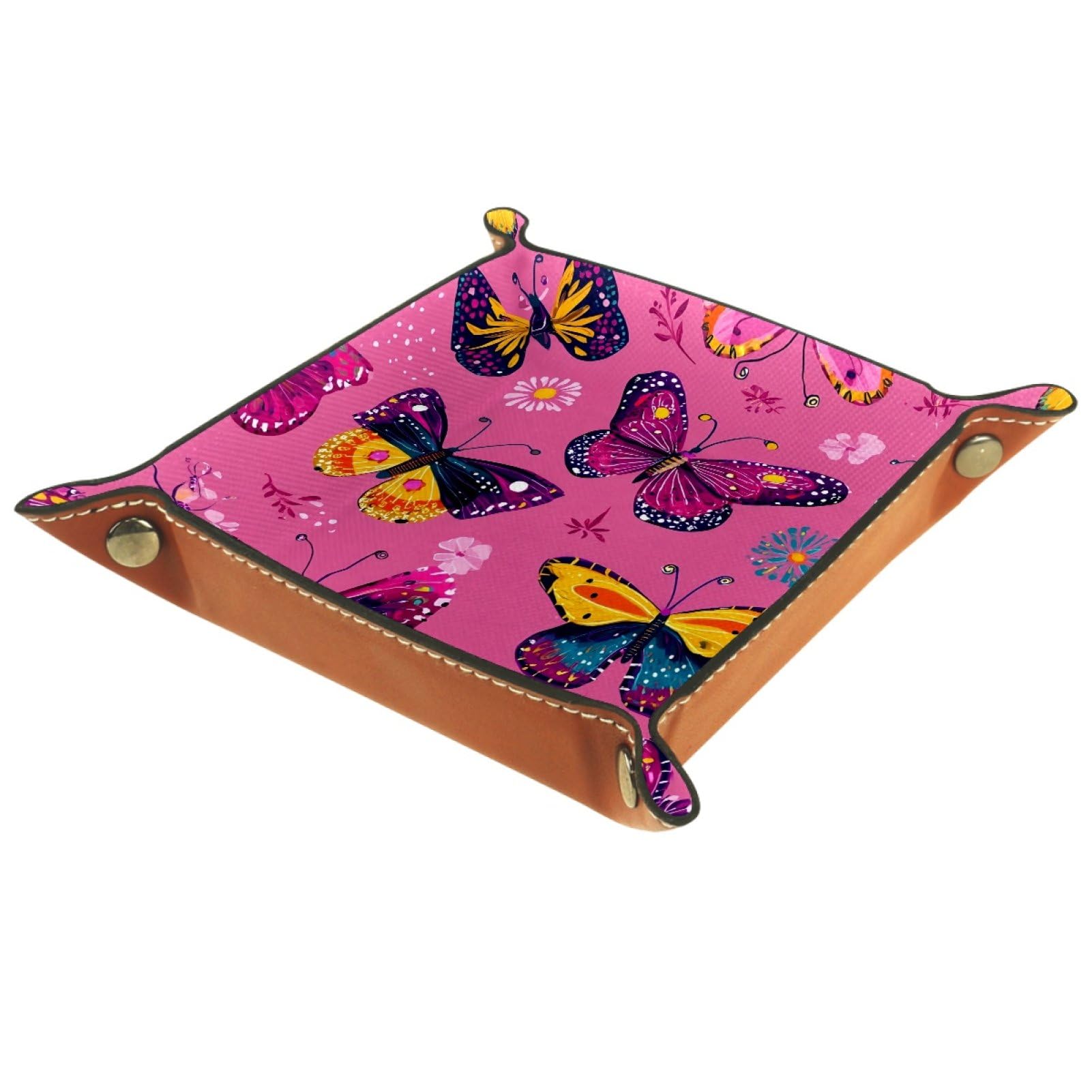 VAPOKF Butterfly Dice Tray, Folding Microfiber Leather Dice Holder for Dungeons and Dragons RPG Dice Gaming D&D and Other Table Games