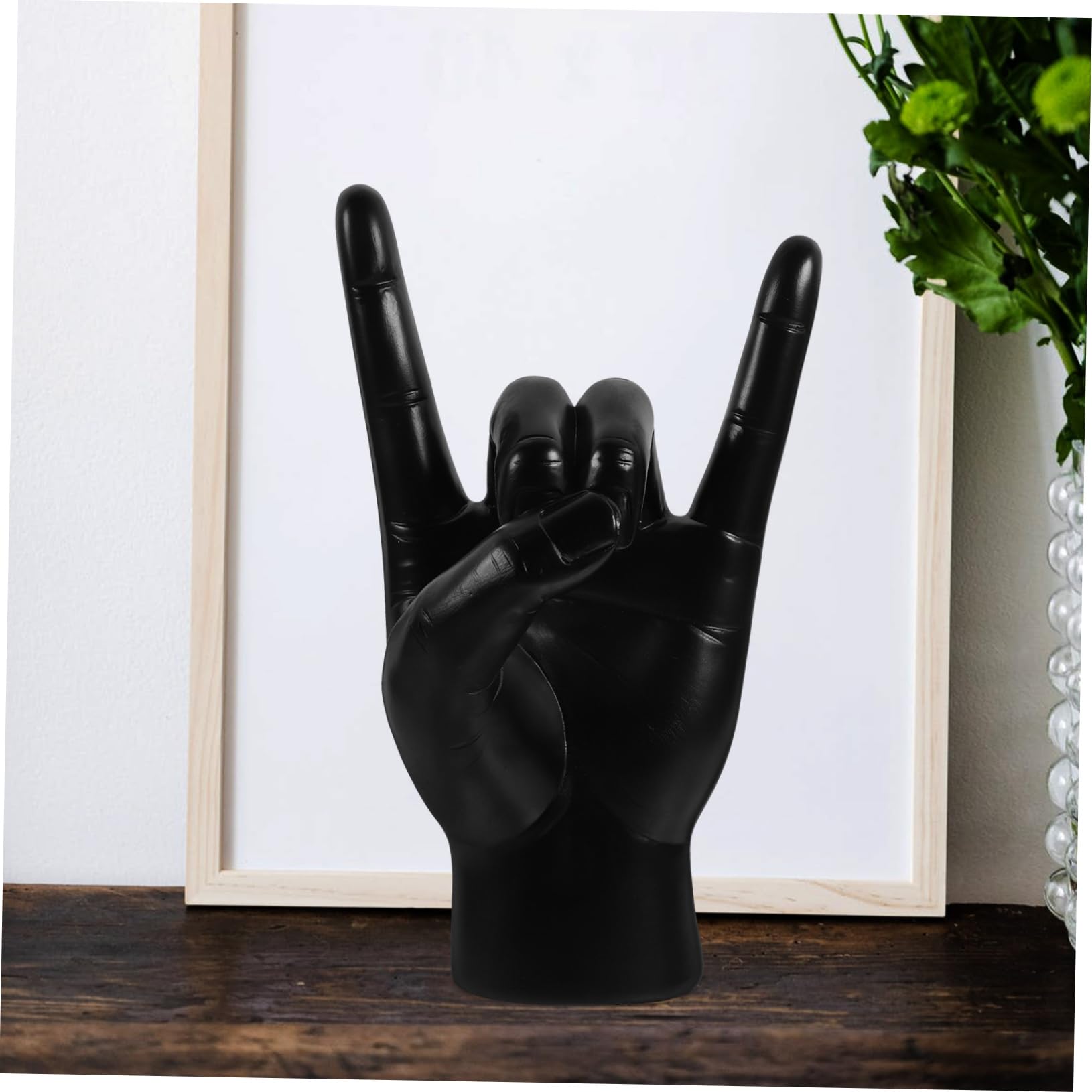 ZXQUEGF 4 Pezzi Modello di Musica Rock Resina Artigianato per la casa del Dito Statua Scultura in Stile Nordico Gesto Mano Astratta Decorazione della Camera da Letto
