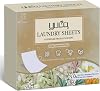 YUCO Laundry Detergent Sheets 80 Loads, Eco Travel Laundry Detergent Liquidless Detergent Soap Sheet, Dissolvable in in Sink and Washer, Plastic Free Packaging, Amber Sandalwood (1 Pack, 150g)