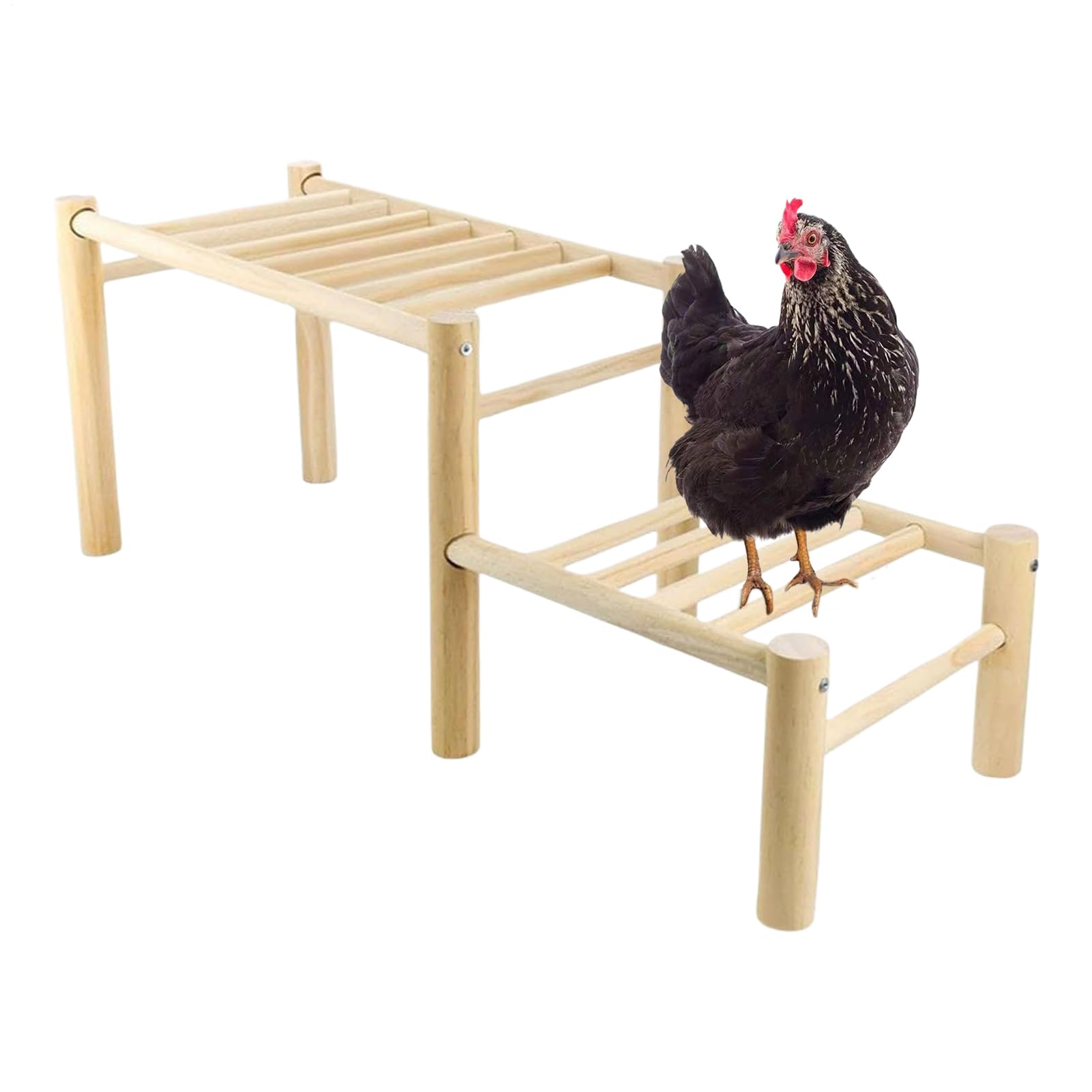 Tuxuseo Chicken Perch, Easy to Assemble, Robust Wooden Toy - Perch for Poultry in the Backyard, for Playground, Backyard, Farm, Garden and Chicken House