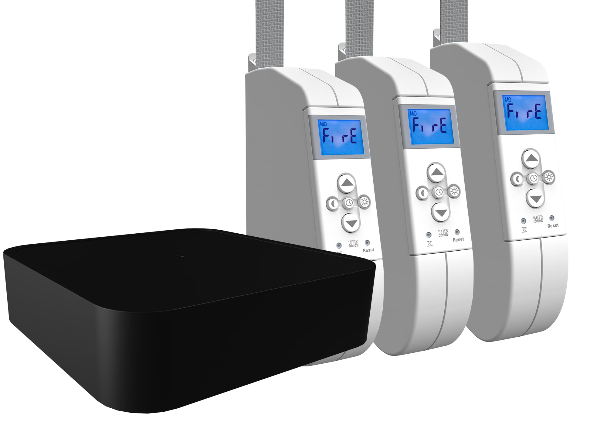 WIR elektronik eWICKLER Comfort Funk-Set, eW940-F, elektrischer Gurtwickler + Matter Bridge V7 mini, für 17-23 mm Gurtband, Aufputz, bis 45 kg, Smart Home (3 Fenster)