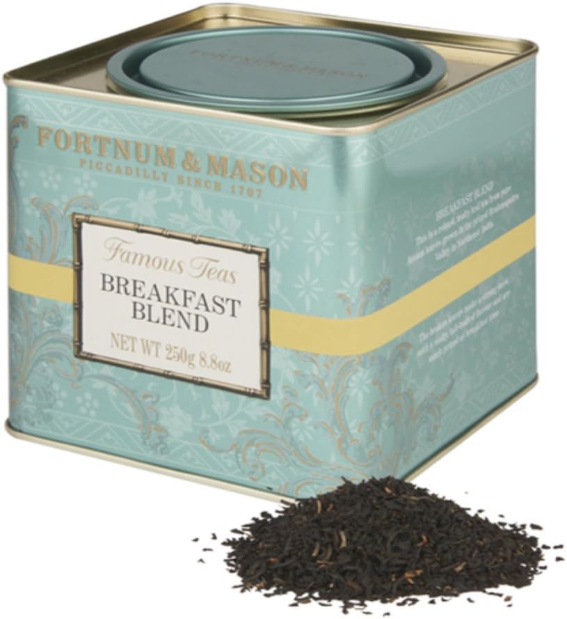 British Tea, Breakfast Blend, 250g Loose English Tea in a Gift Tin Caddy (1 Pack) - Seller Model Id Lbbsfl098b - USA Stock