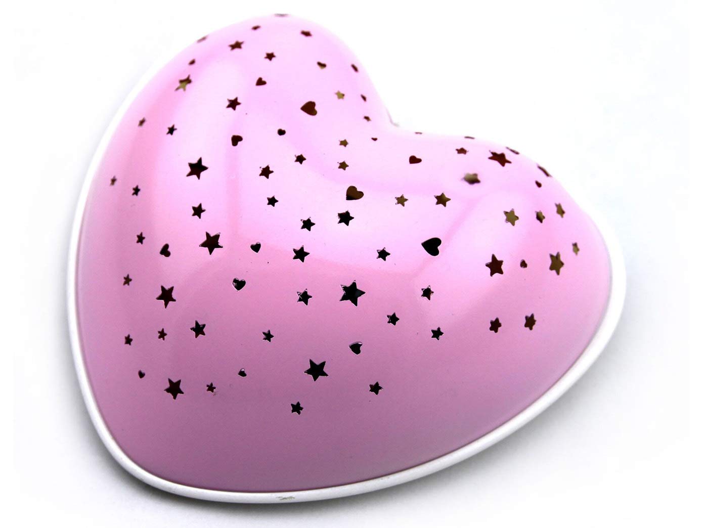 Niermann Standby 2er Set zauberhafte LED Nachtlichter in rosa SOLAR HEART, projiziert Herzen & Sterne, mit Solar und USB aufladbar