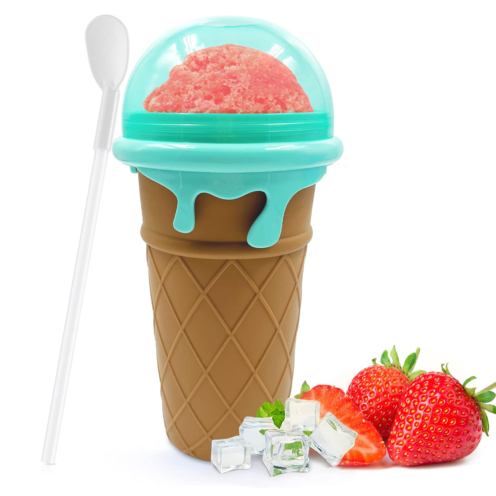 EFUNICE [Upgraded 500ml] Slushy Cup Slushie Cup, Slushy Maker Cup Magic Frozen Squeeze Ice Cup Tiktok, Slushie Cups with Lids And Straws, Slush Cup Summer Homemade DIY Smoothies Slushies Cups