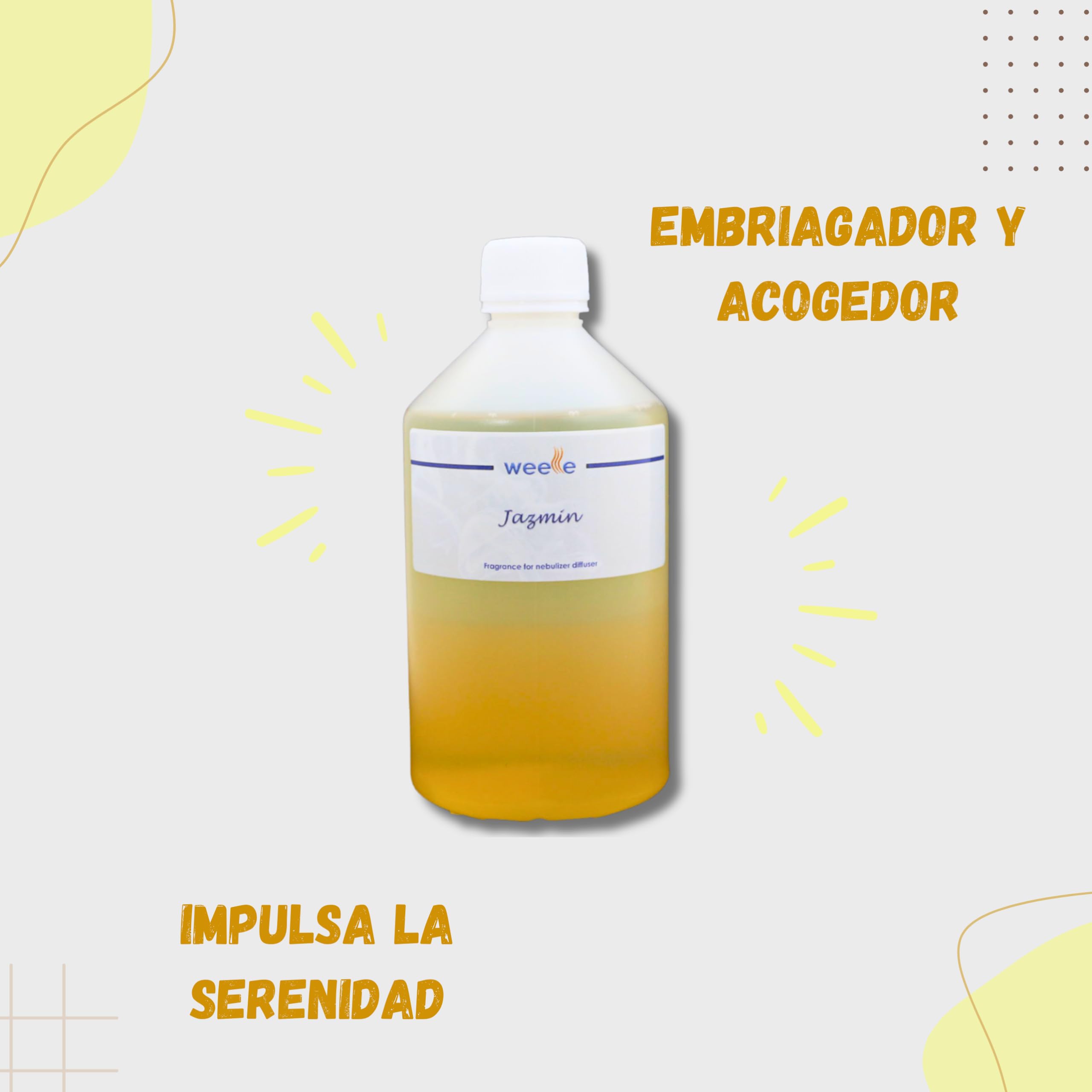 Fragranza per Nebulizzatore Weele Gelsomino, Aroma per Diffusore 500 ml