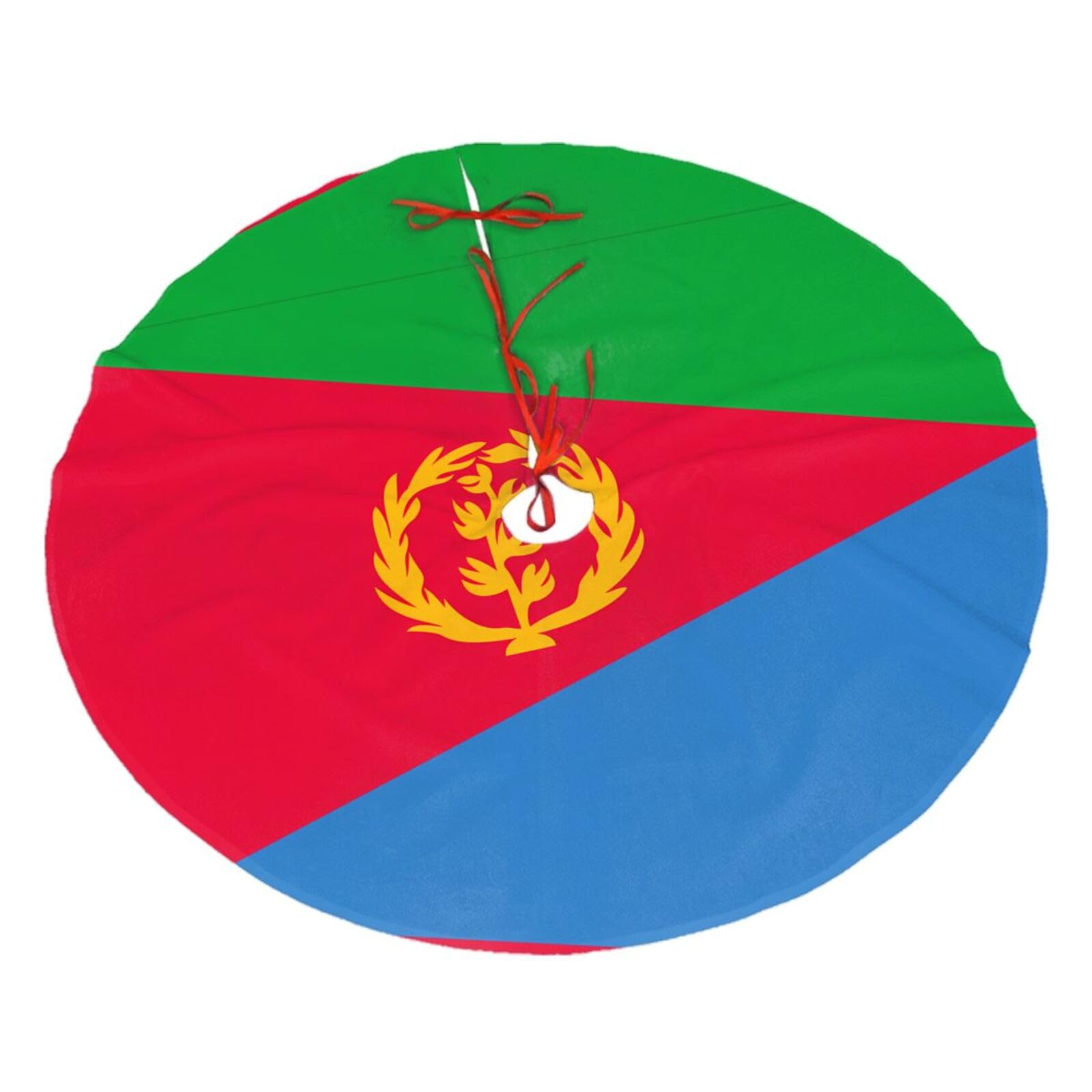 Eritrean flag30 Christmas Tree Skirt Christmas Plush Tree Skirt Indoor and Outdoor Decoration