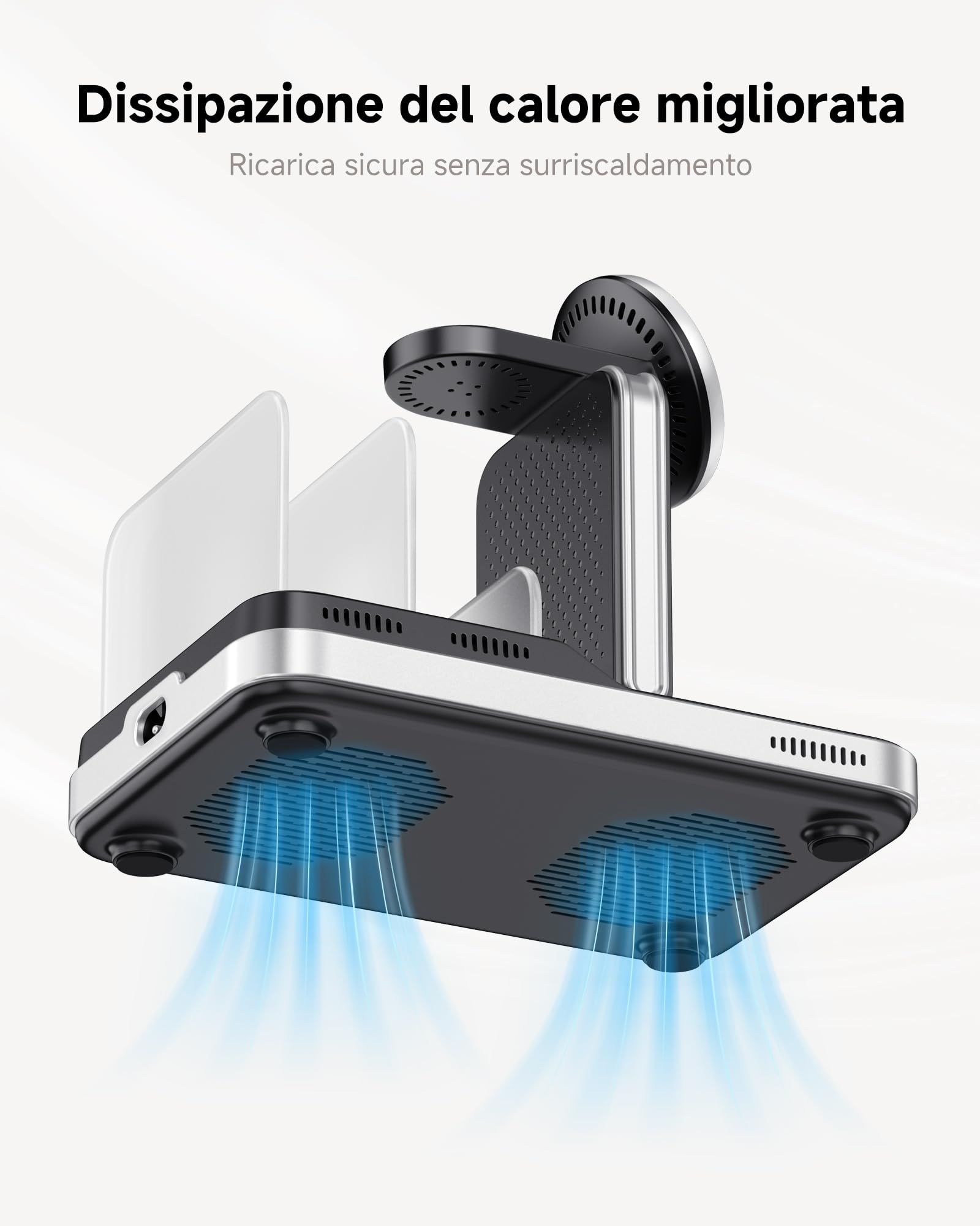 SwanScout Caricatore Wireless per iPhone, Stazione di Ricarica 5 in 1 per iPhone 17/Air/16/15/14/13/12, Base Ricarica per Apple Watch Ultra 3/11/10/9/8/7, per AirPods/iPad/Tablet, SwanScout 901M