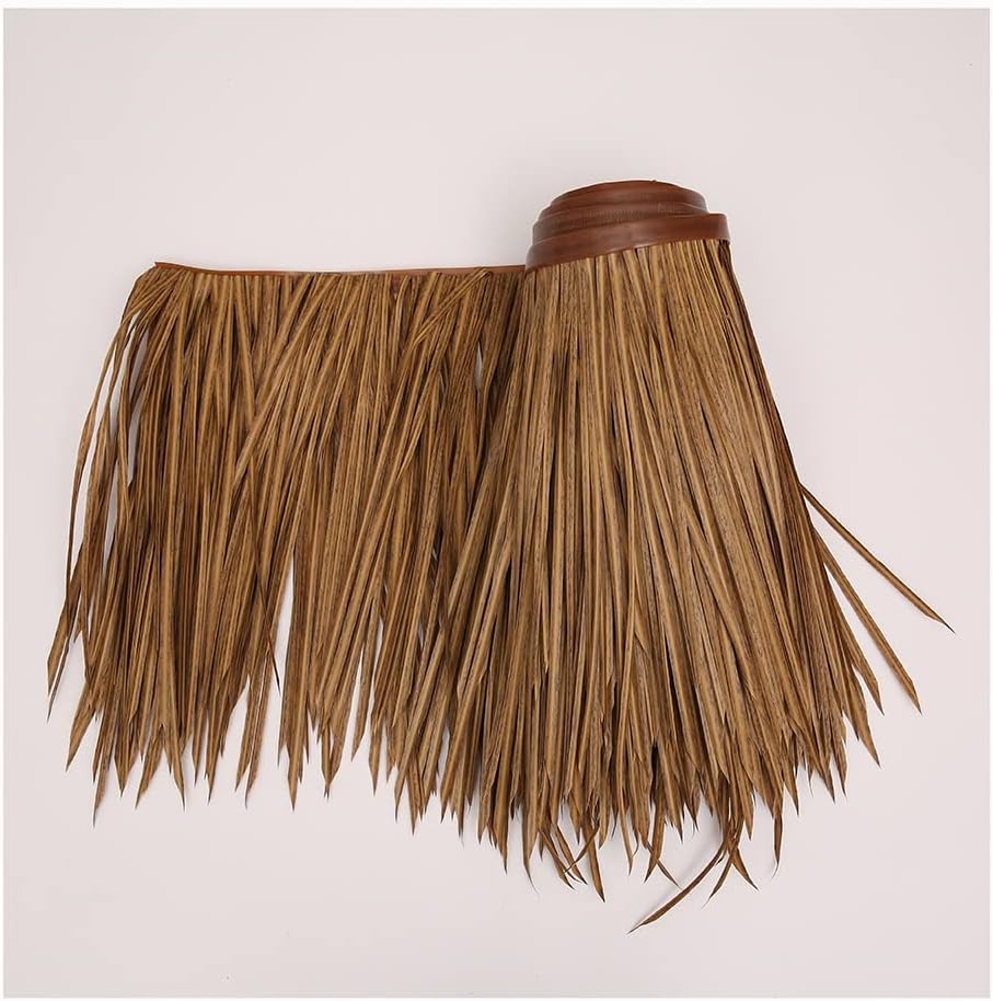 Simulation Thatch Fake Straw Thatch Panel Thatch Runner Roll Straw Roof Thatch Artificial Decorative Palm Straw Thatch Tile Tiki Hut Grass Roof Duck Blind Grass(Yellow b,0.5x30m)