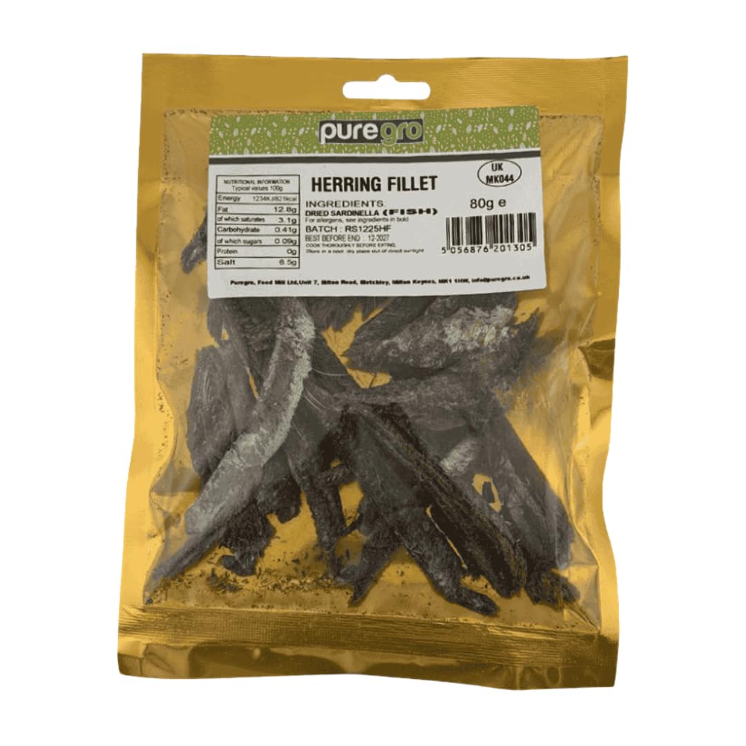 Puregro Herring Fillet 80g | Ready to Eat Fish Fillets | Traditional Seafood Snack | Ideal for Salads, Sandwiches and Light Meals | Convenient Pantry Staple