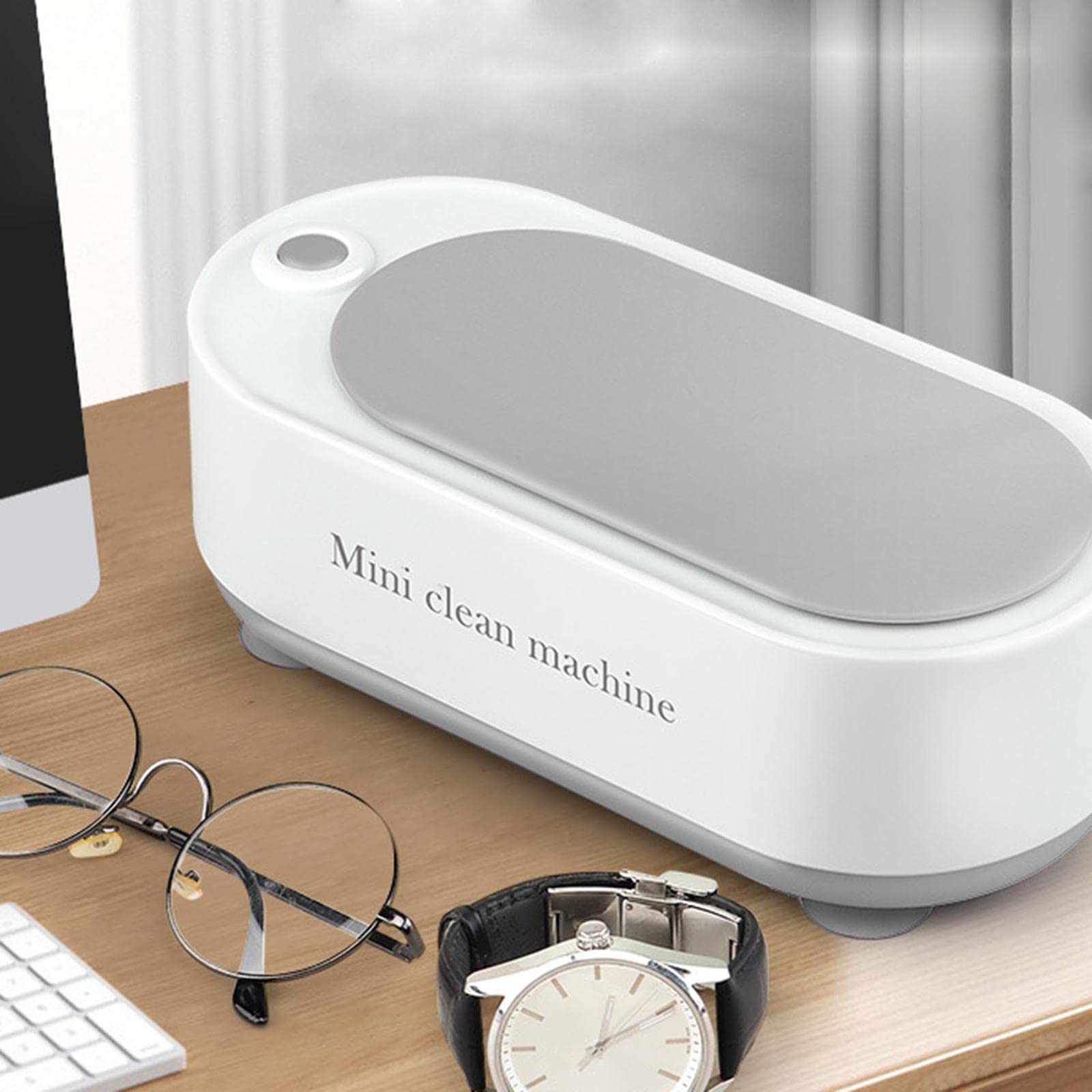 ATORSE® Professional Ultrasonic Cleaner Portable for Shaving Heads Glasses Dentures Battery Blue 2
