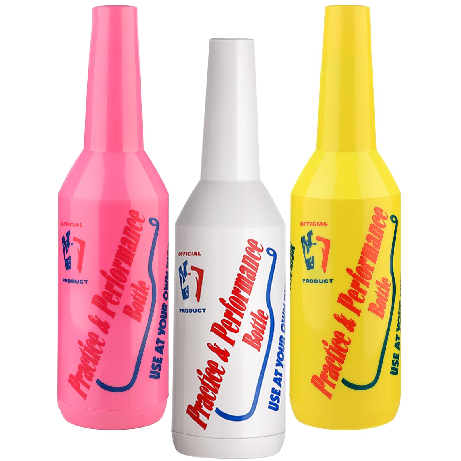SuproBarware Flair Bottle Lot de 3 shakers à cocktail, bouteille d'entraînement, 750 ml (blanc, rose, jaune)