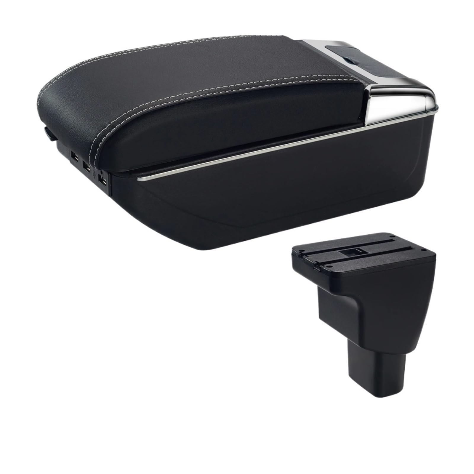 UMDJJU For Hyundai I10 Car Armrest Box Interior Parts Details Retrofit Storage Accessories USB Car Centre Console Armrest Box(C3 White Line USB)