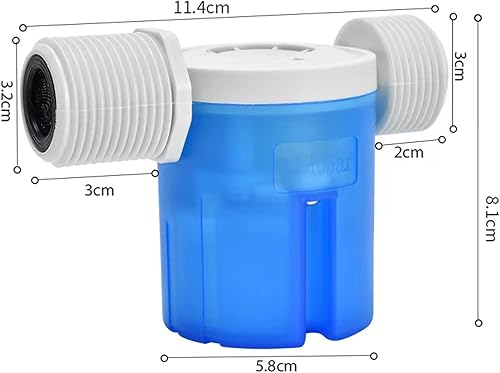 Miniatura 10 de Válvula de flotador 34 "entrada lateral macho válvula de control automático de nivel de agua para tanques, torres, piscinas, canales, acuarios - azul