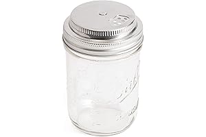 Jarware Stainless Steel Spice Shaker, Wide Mouth Mason Jar Spice Lid