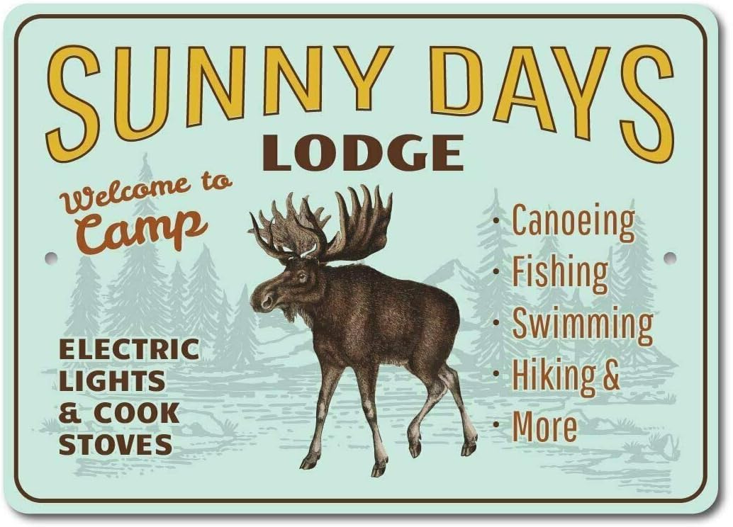 Bioprocess Lodge Name Sign Custom Lodge Sign Moose Lodge Decor Sign Funny Vintage Metal Sign 8X12 Inches