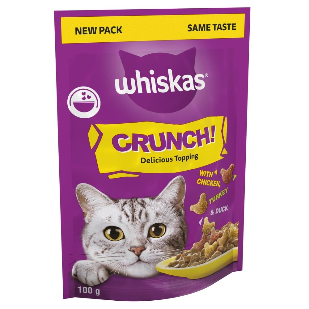 Crunch Cat Treats 100 g- Delicious Crunchy Snacks for Cats (Pack of 6)