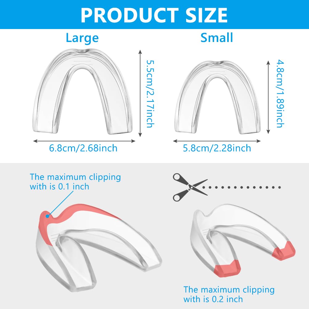 ACWOO Mouth Guard for Grinding Teeth and Clenching, 4 Pack Sleep Mouth Guard Dental Night Guards, Reusable Mouth Guards Grinding Teeth to Prevent Bruxism, Mouth Shield for Sleeping & TMJ Relief (B) - Image 2