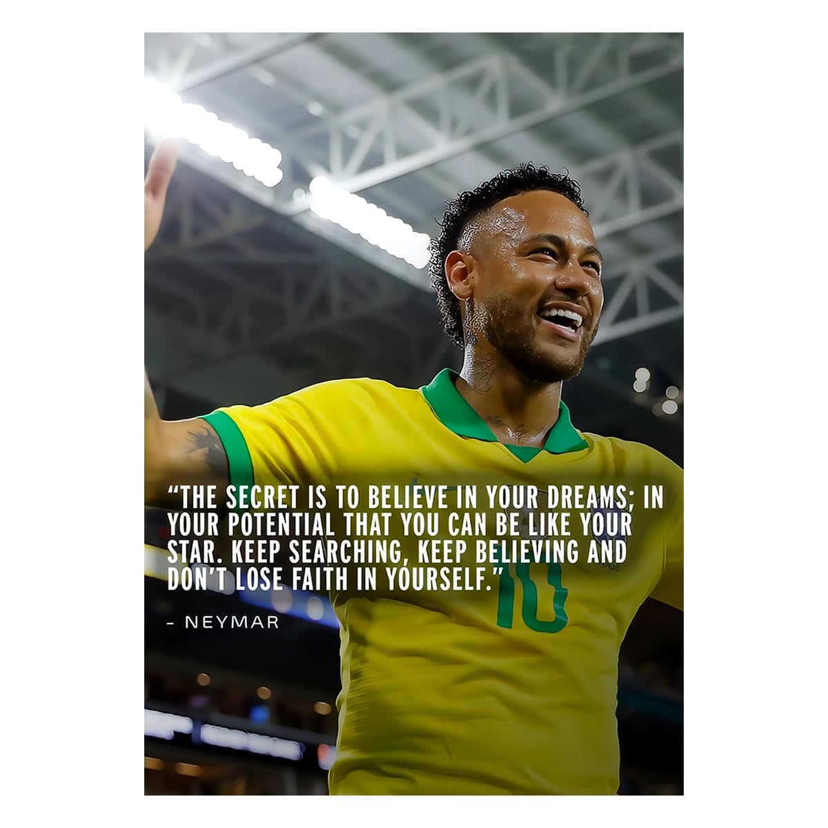 Neymar quotes wall sticker - Neymar wall sticker - NJR quotes wall poster - 300GSM - Glossy - Strong adhesive Sticker Poster