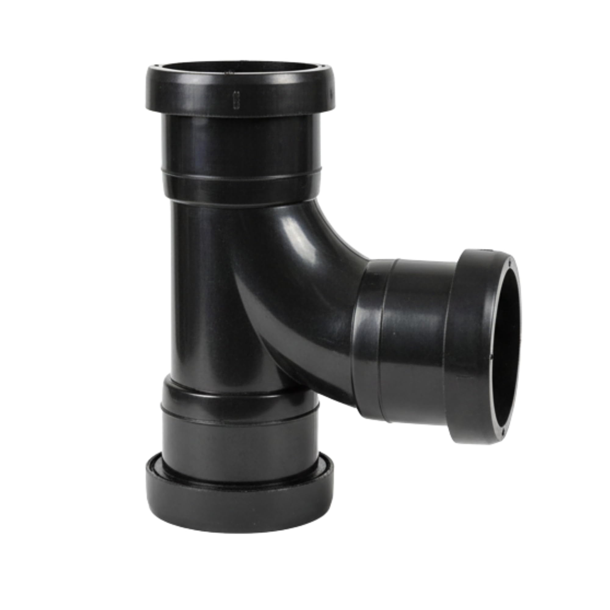 Shmox Black Durable Waste Pipe Swept Tee | 32Mm Waste Tee For Plumbing Systems,