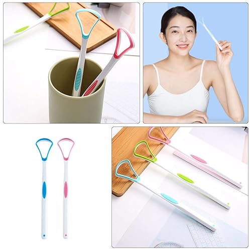 Miniatura 3 de Limpiador de lengua, raspador de lengua oral, cepillo de limpieza de lengua, raspadores de cuidado bucal para adultos, herramientas orales Tpr