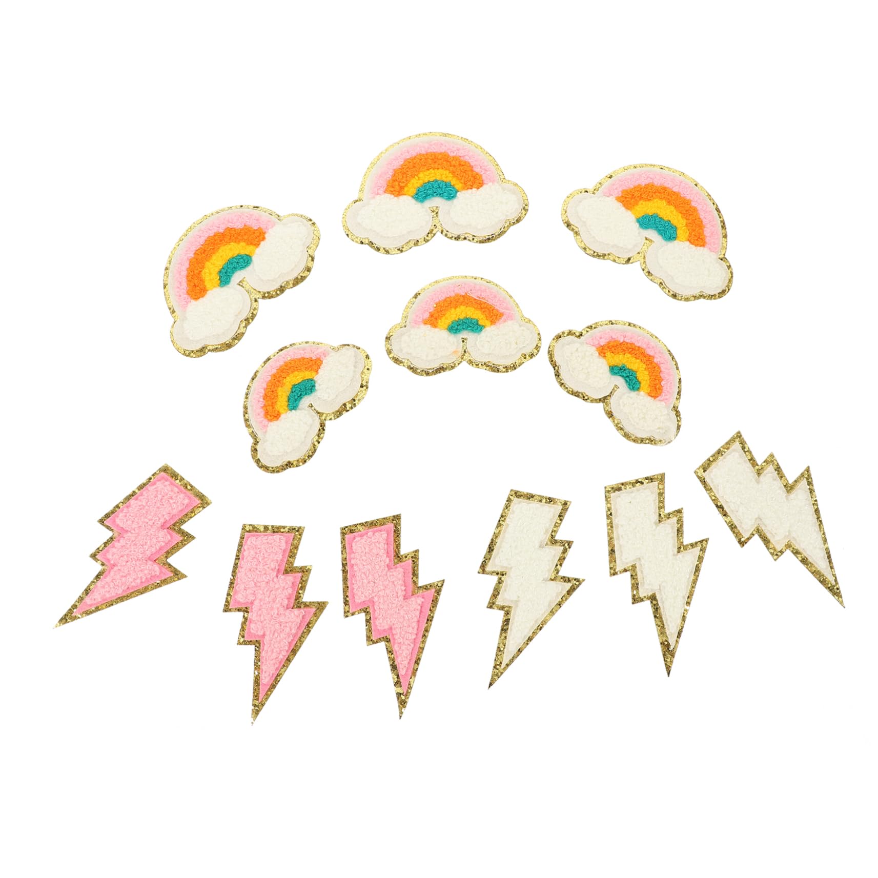 TEHAUX 48pezzi Patches Ricamo Arcobaleno Creativi Per Abbigliamento Toppe Termoadesive Per Decorazioni e Riparazioni Per Jeans Shirt