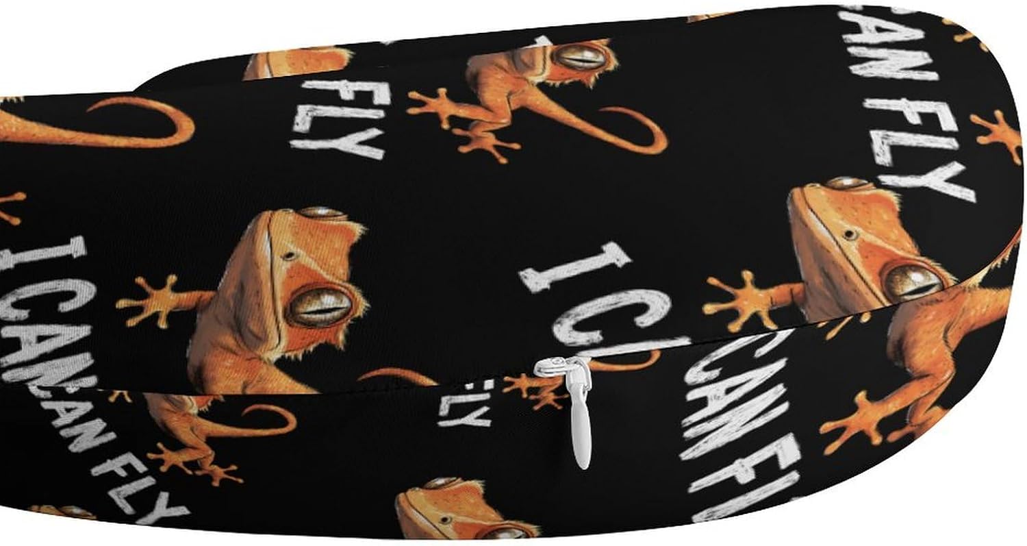 Crested Gecko I Can Fly Memory Foam Pillows U Shaped Travel Neck Pillow