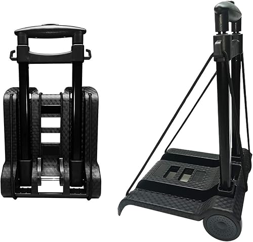 Carro de mano plegable portátil, carrito ligero compacto con 110.2 lbs110 libras, resistente, 2 ruedas, construcción sólida, mango ajustable para