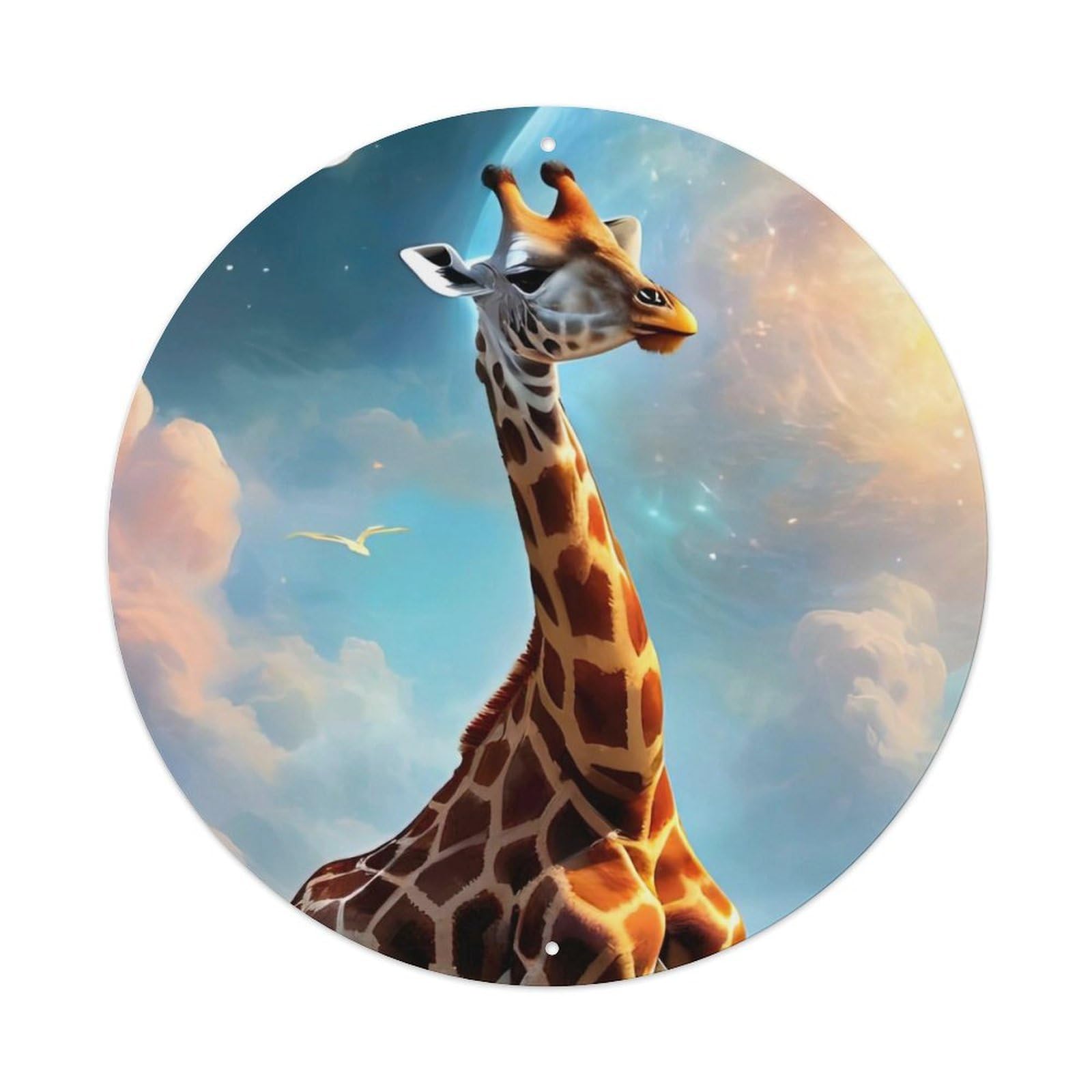 Animal Giraffe on The Grassland Metal Tin Sign