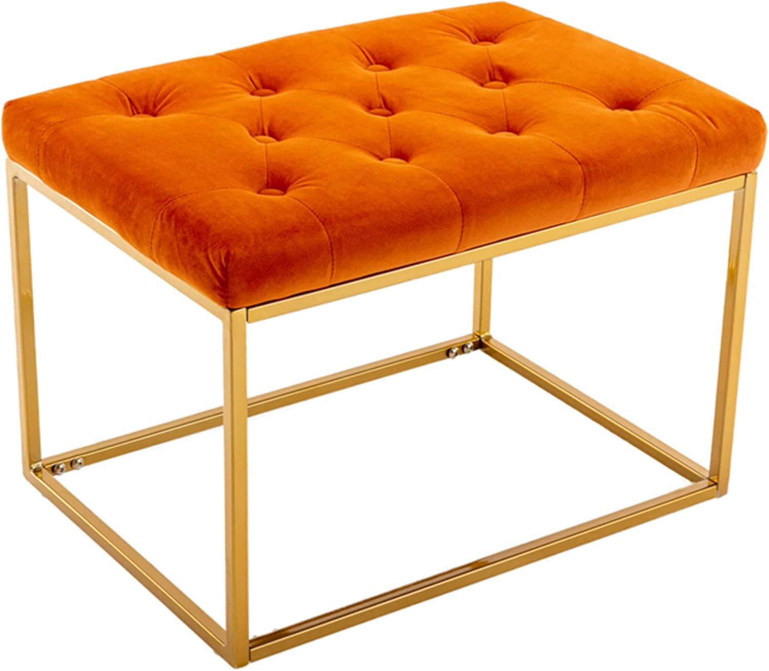 AWQM Square Ottoman Footrest Stool , Upholstered Button