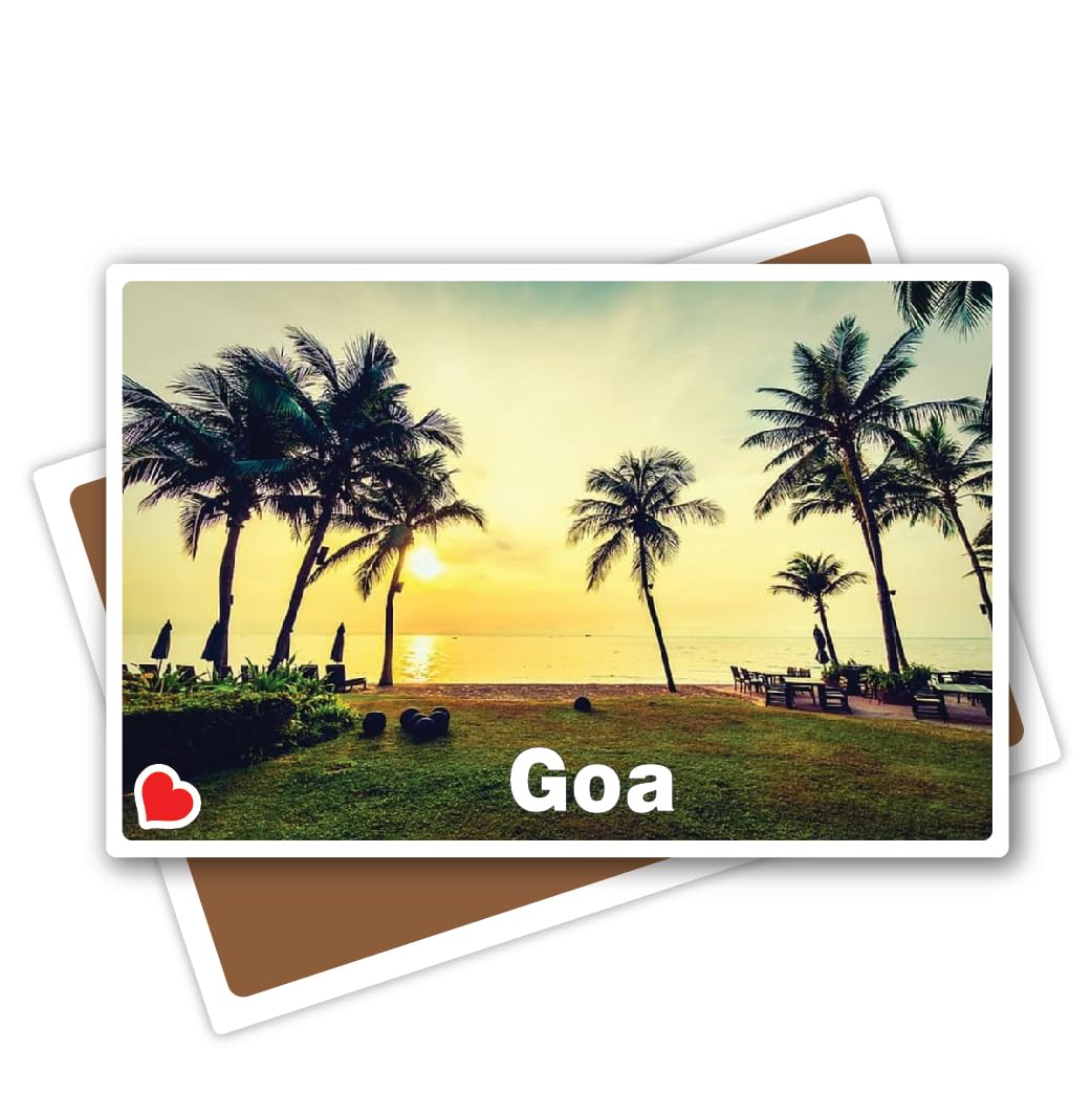 Goa India Rectangle Multicolour Fridge Magnets Travel Lovers Souvenir 3x2 inch, 3mm | Kitchen, Home Office Decorative Refrigerator